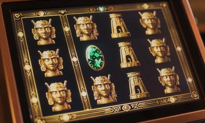 Treasures of Aztec Slot mit antiken Azteken-Goldartefakten und Tempelthema